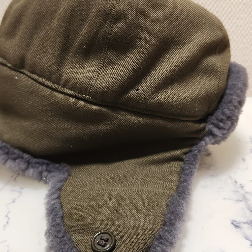 Kara Boys Military Style Green Trapper Warm Hat